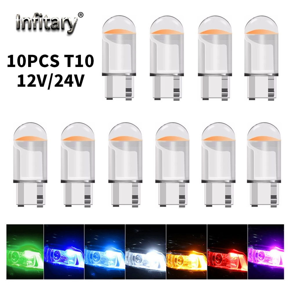 Infitary-ڵ LED T10 COB Ĩ   12V 24V, ڵ   õ б, ȣ  W5W,  , 10 